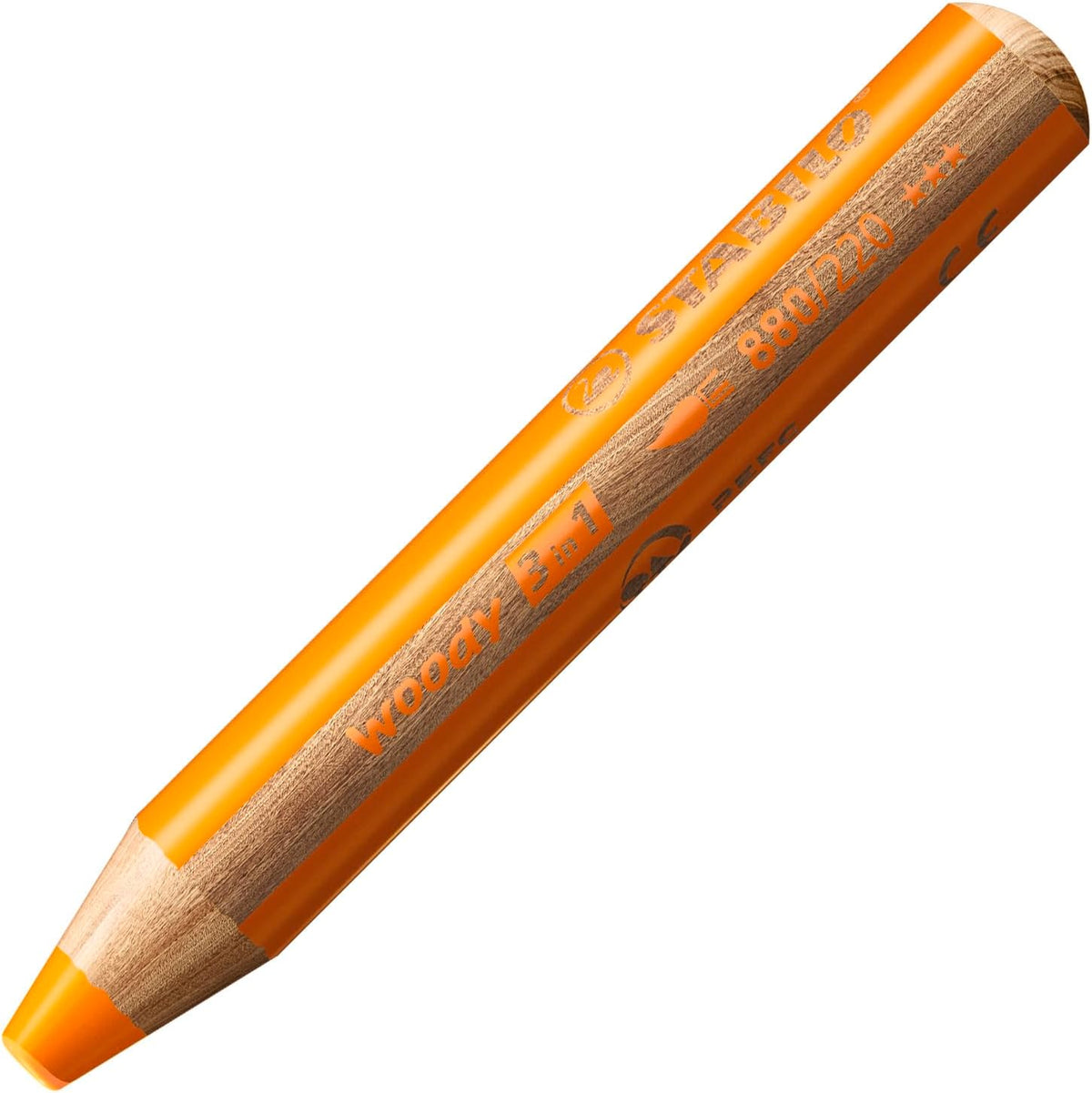 STABILO woody 3in1 Buntstift Orange 10 cm