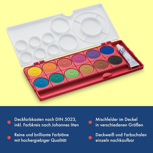 LAMY aquaplus Deckfarbkasten – 12 Farben, Rot
