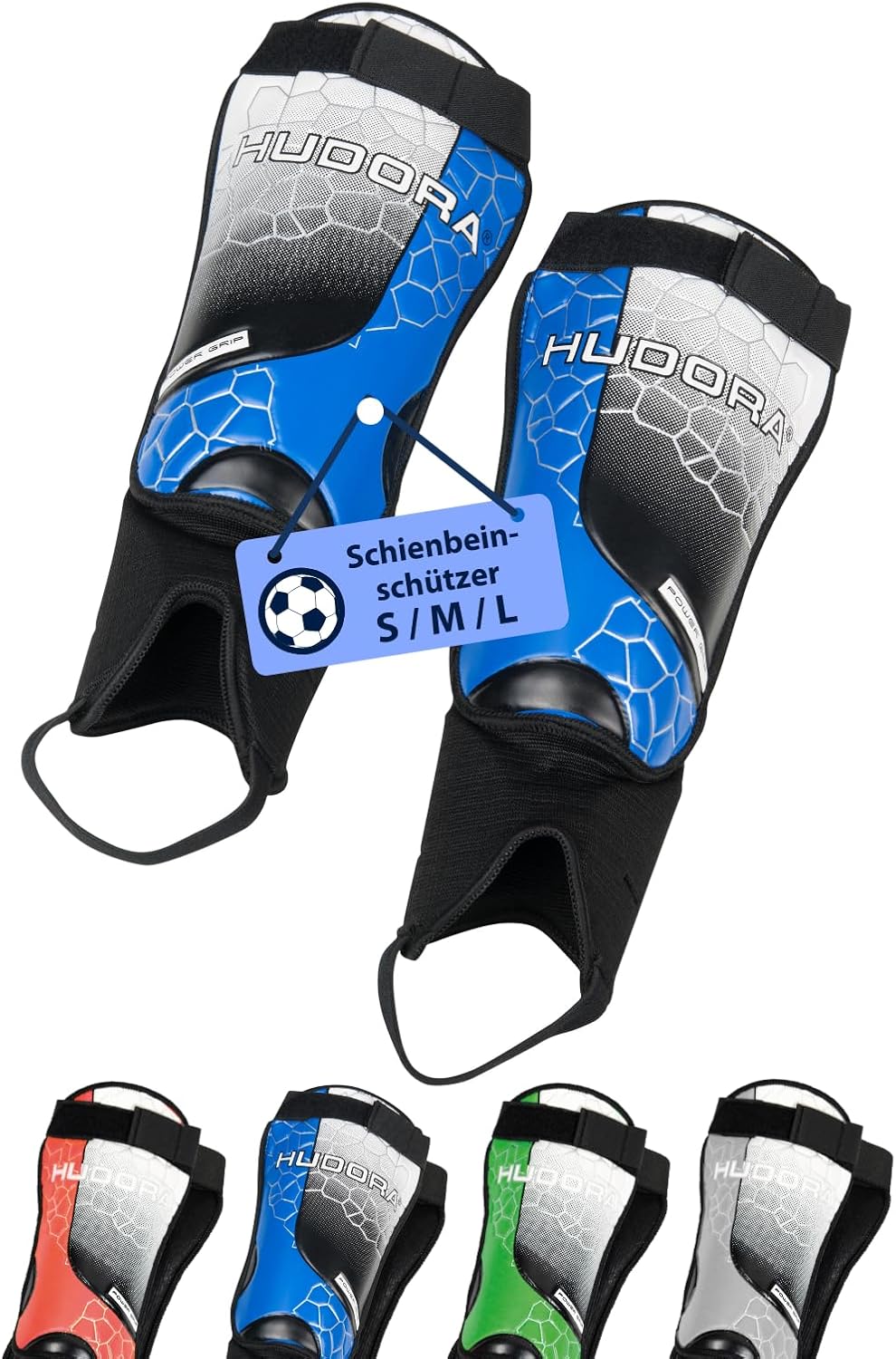 HUDORA Schienbeinschützer Knöchelschutz blau/schwarz Gr. M