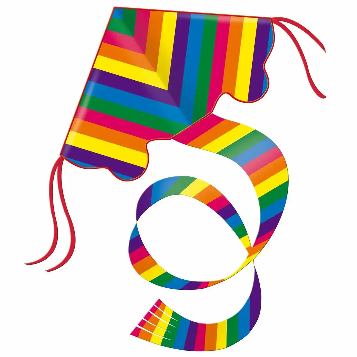 Einleinerdrachen Rainbow regenbogen 98x54cm Polyester Fiberglasstäbe