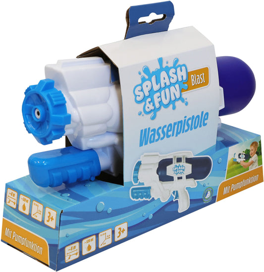 Splash & Fun Wasserpistole Pump 28 cm – 520 ml, 8 m