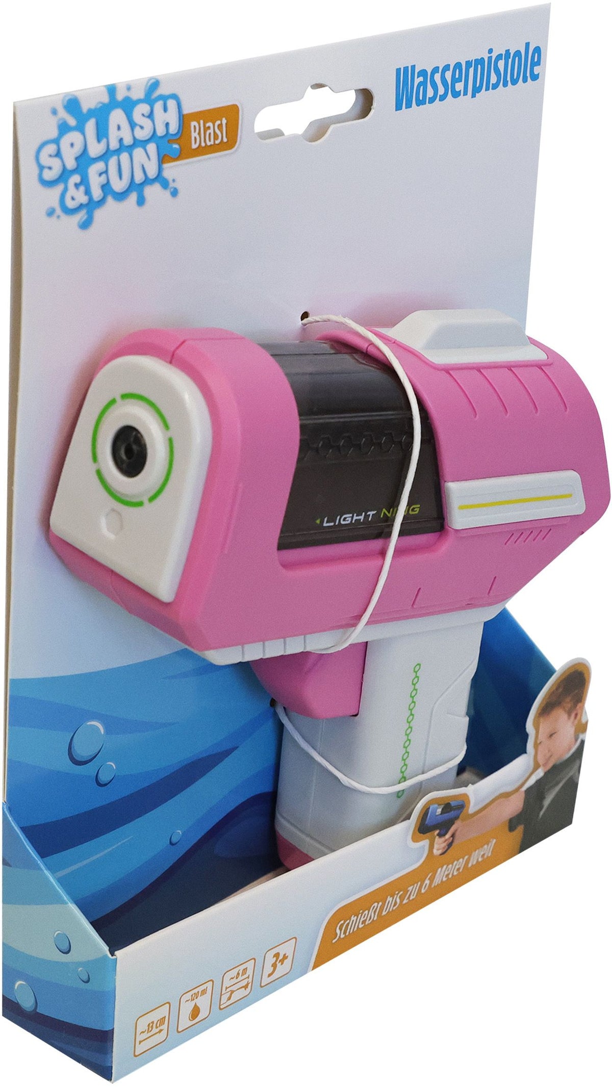 Splash & Fun Wasserpistole 13 cm – 1 Stk., Farbe zufällig