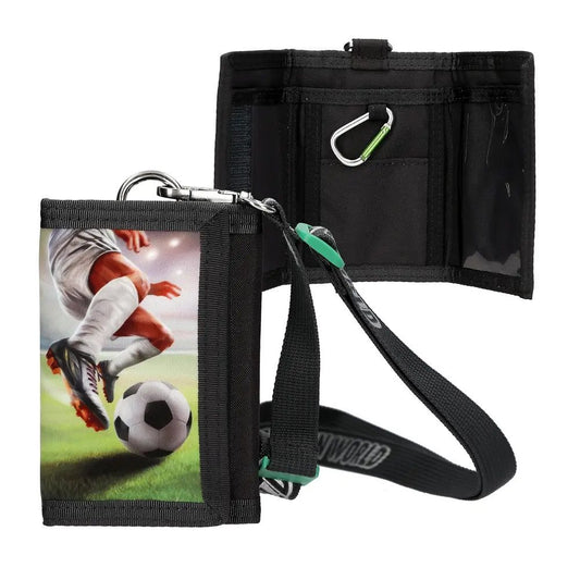 Action World Portemonnaie Fußball mit Lanyard & Karabiner