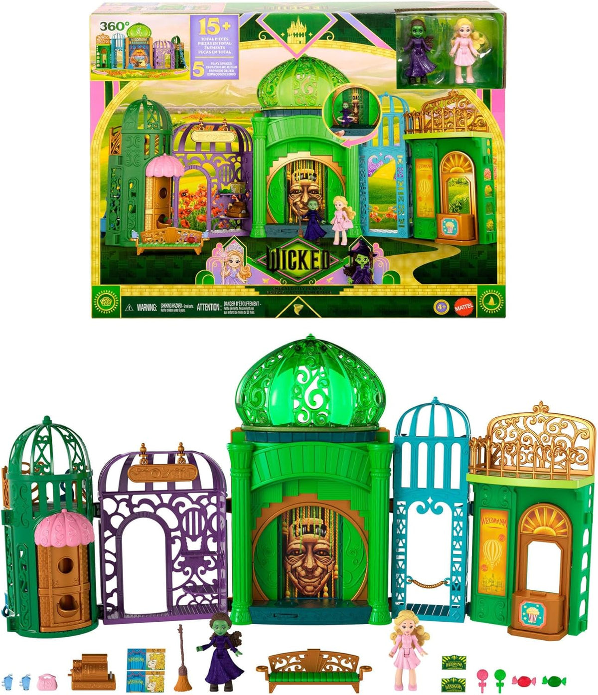 Wicked Smaragdstadt Spielset mit Elphaba & Glinda Puppen