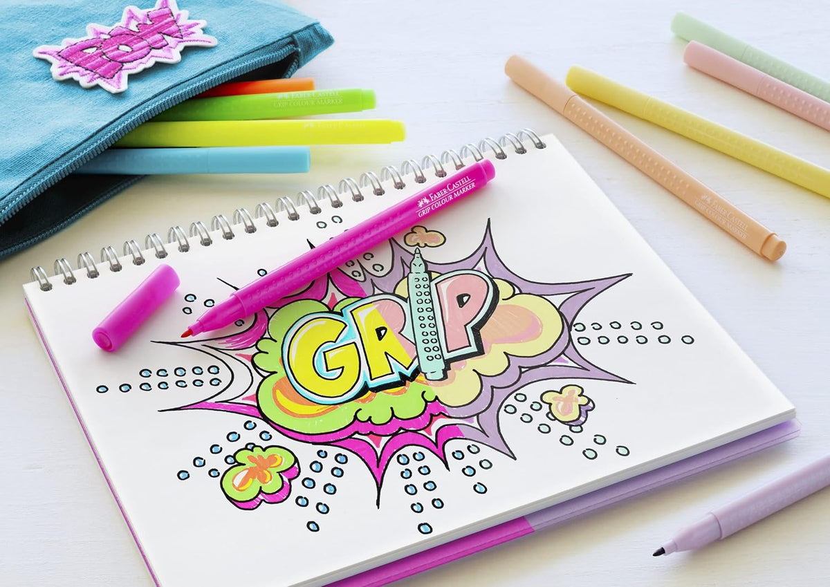 Faber-Castell Grip Filzstifte Neon & Pastell 10er