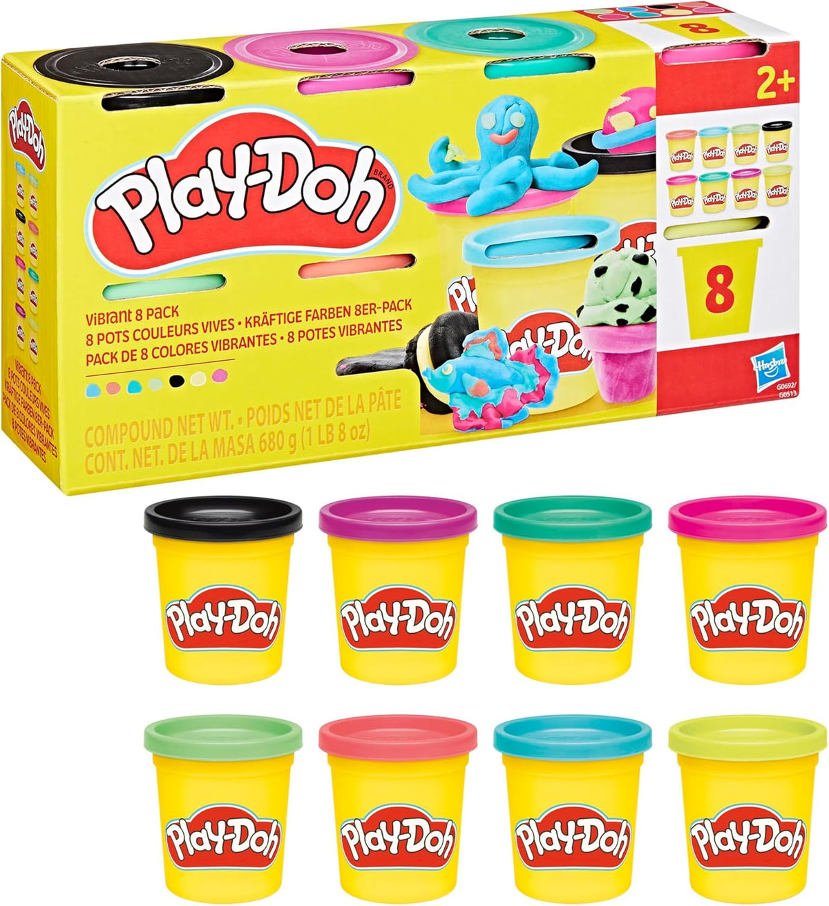Play-Doh Kräftige Farben 8er-Pack | 8 x 85 g | Hasbro