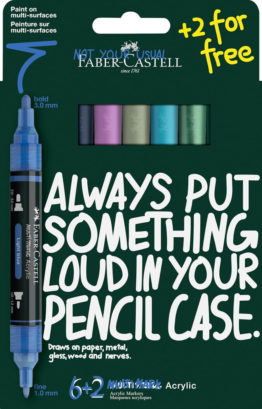 Faber-Castell 186018 Multimark Acrylic Marker 8er Frost