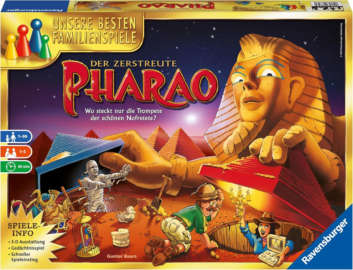 Ravensburger 26656 Der zerstreute Pharao – Familienspiel ab 7 J.