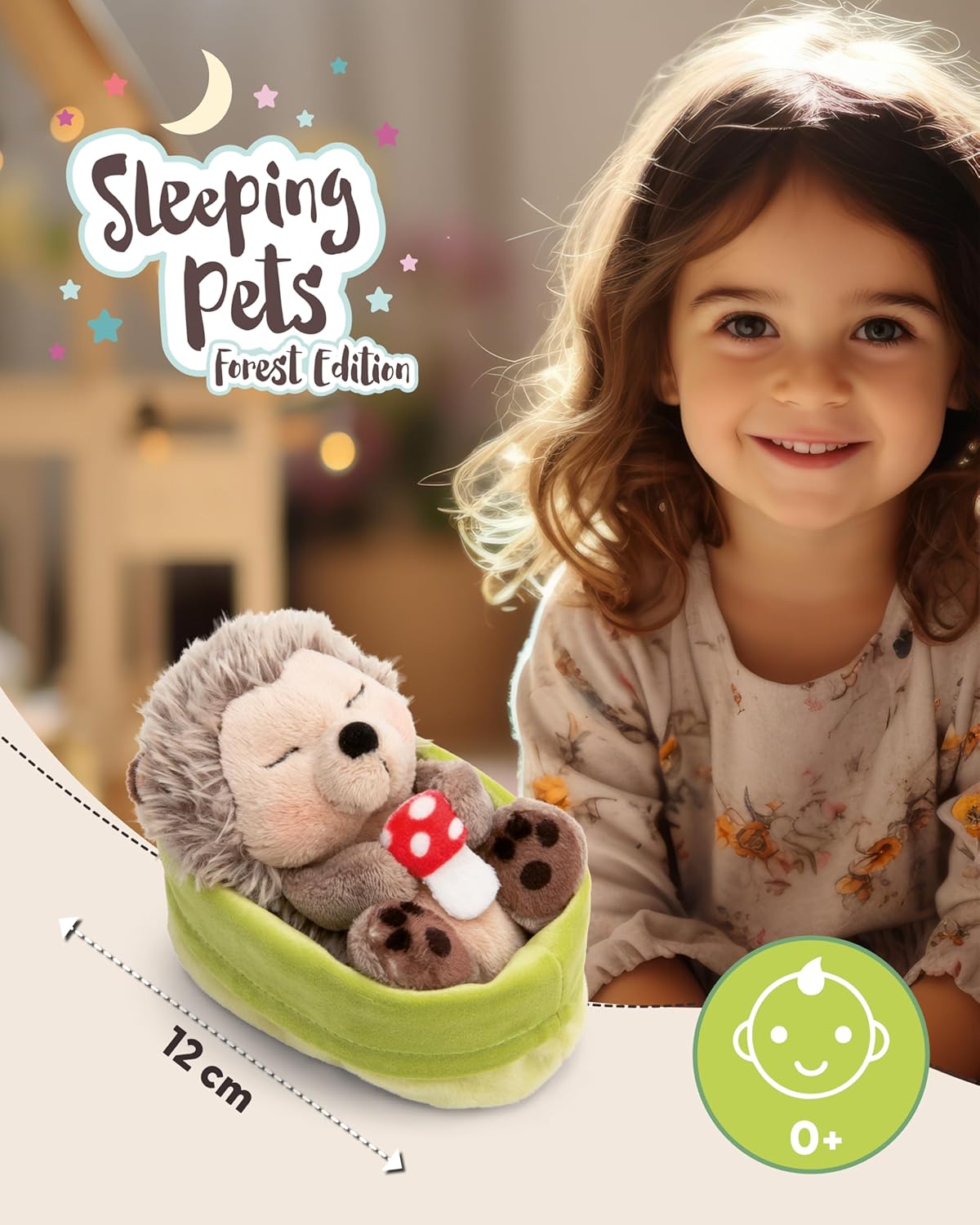 NICI Kuscheltier Igel Fliegenpilz Sleeping Pets 12 cm GREEN