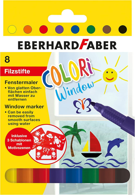 Eberhard Faber Window Marker 8er Set mit Schablonen