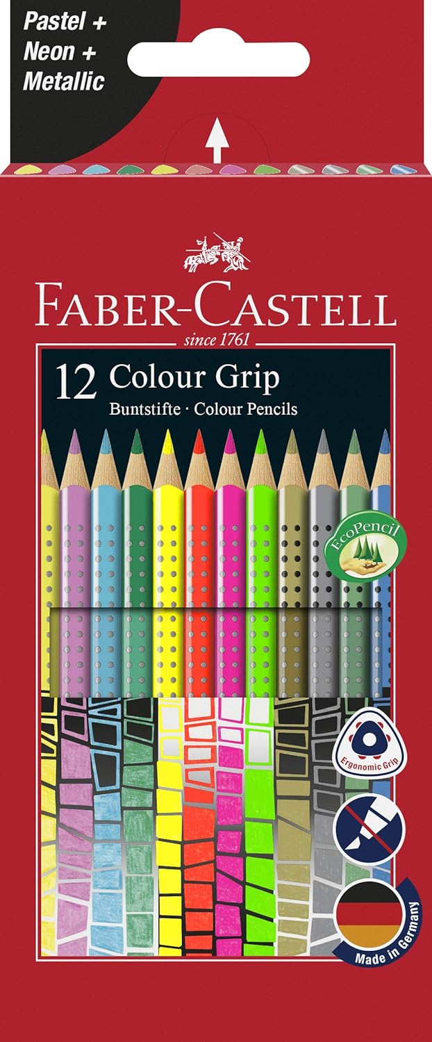 Faber-Castell Colour Grip Buntstifte 12er Sonderfarben