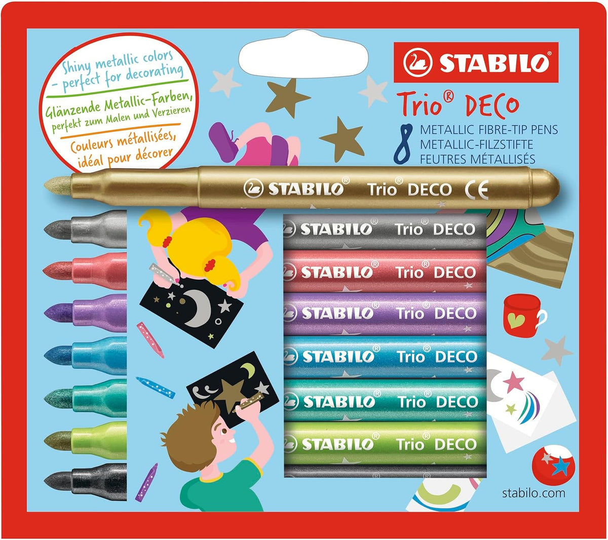 STABILO Trio DECO – 8er Kartonetui Metallic-Stifte