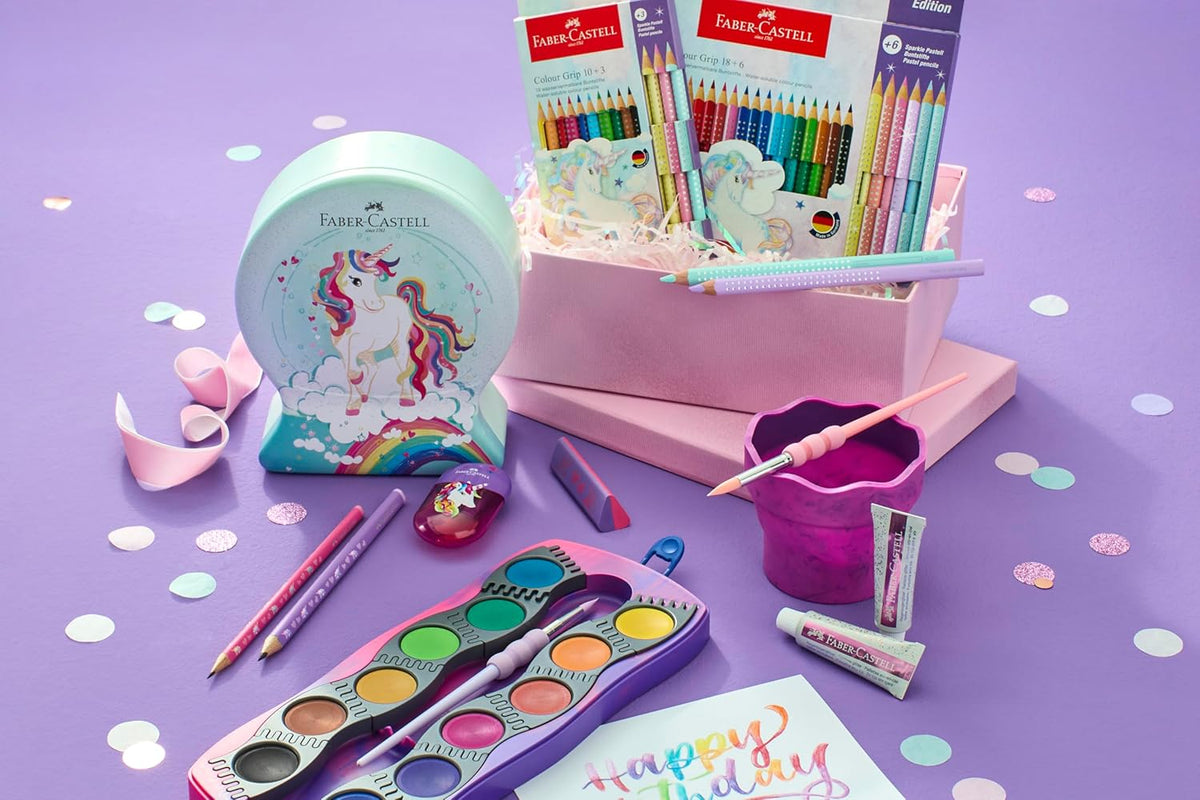 Faber-Castell Wasserfarbkasten Connector Einhorn 12 Farben