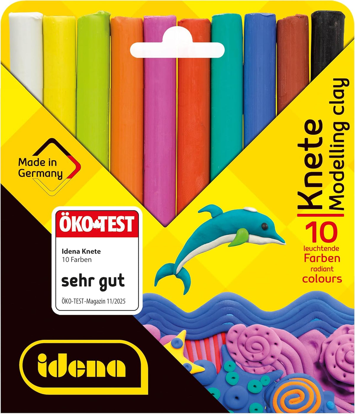 Idena Knete 10 leuchtende Farben