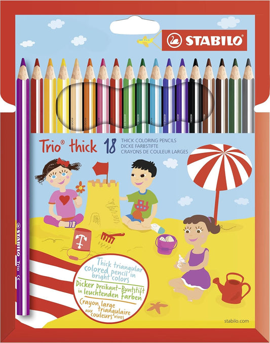 STABILO Trio dick – 18er Kartonetui Dreikant-Buntstift
