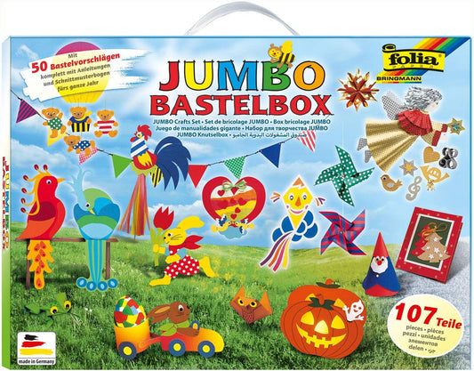 folia Bastelbox Jumbo – 107 Teile Bastelkoffer