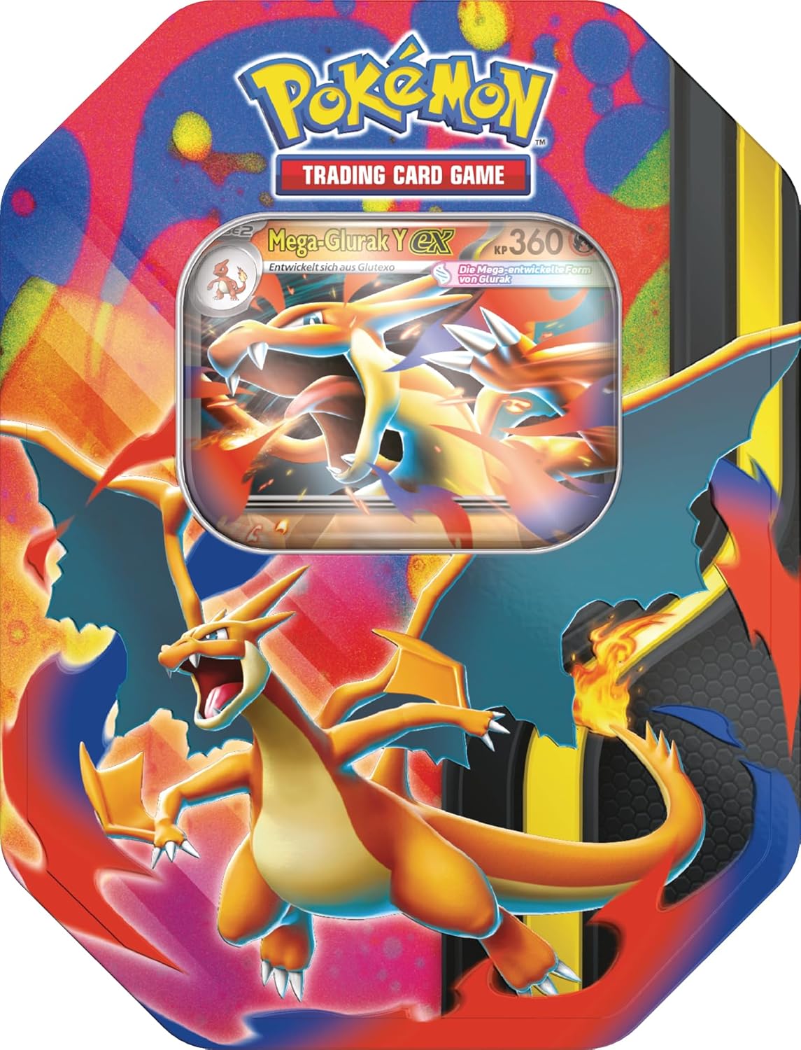 Pokémon Tin-Box Mega-Glurak Y (4 Booster + Promokarte)