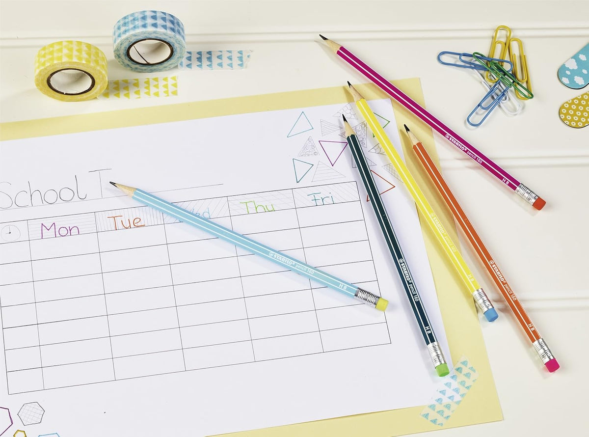 STABILO pencil 160 Bleistift blau HB mit Radierer (2160/02)