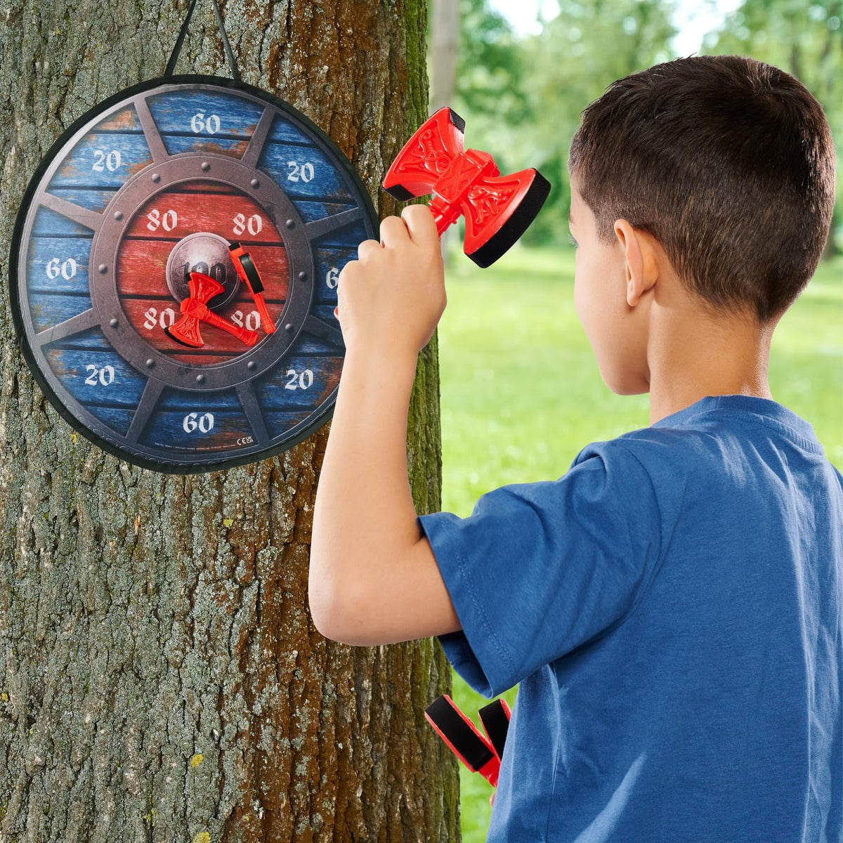 Simba Wikinger Dart 3 Äxte 15 cm & Zielscheibe Ø65 cm