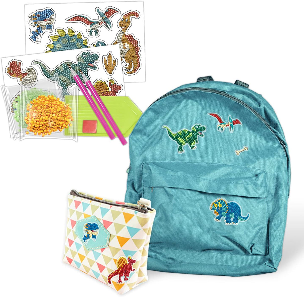 Diamond Painting Sticker Dinos - Kreatives Bastelset für Kinder