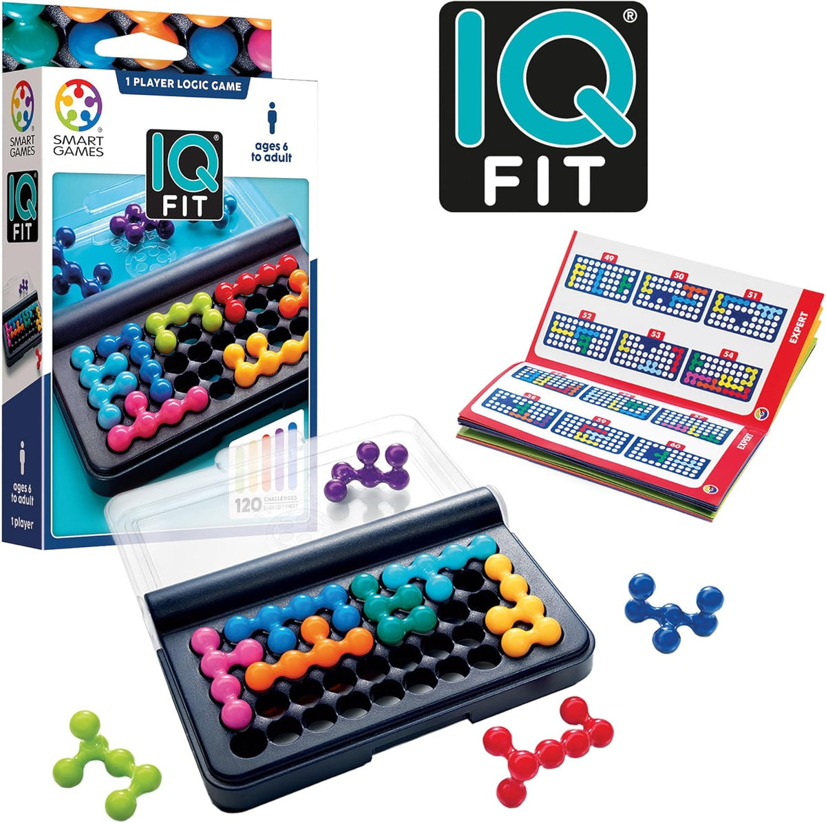 SmartGames IQ Fit – Logikspiel mit 120 Aufgaben ab 6 Jahren