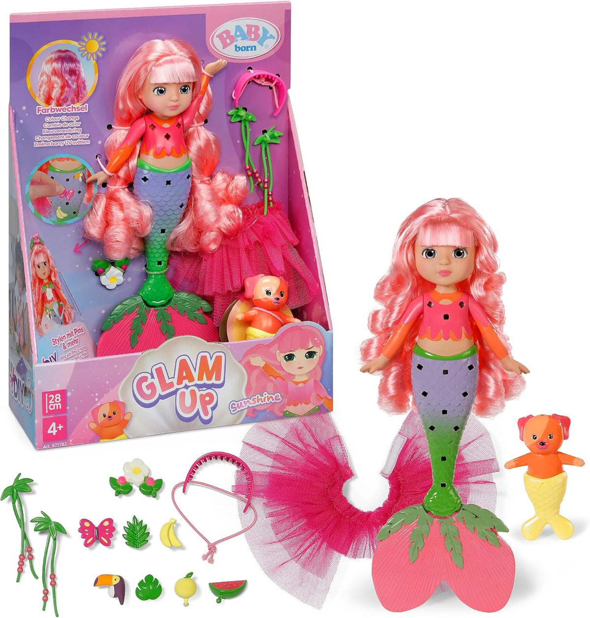 BABY born Glam Up Sunshine Meerjungfrau UV-Farbeffekt