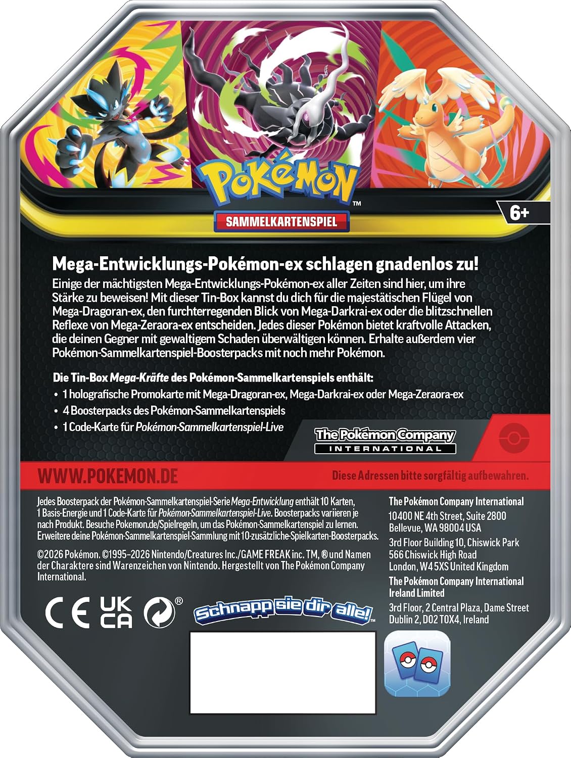 Pokémon Mega-Darkrai eX Tin Box – 4 Boosterpacks