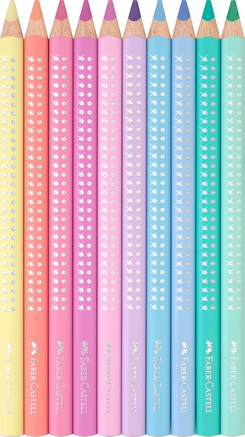 Faber-Castell Jumbo Sparkle Buntstifte, 10er Metalletui