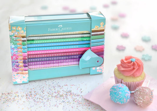 Faber-Castell Sparkle Buntstifte Geschenkset, 20 Farben, Metalletui