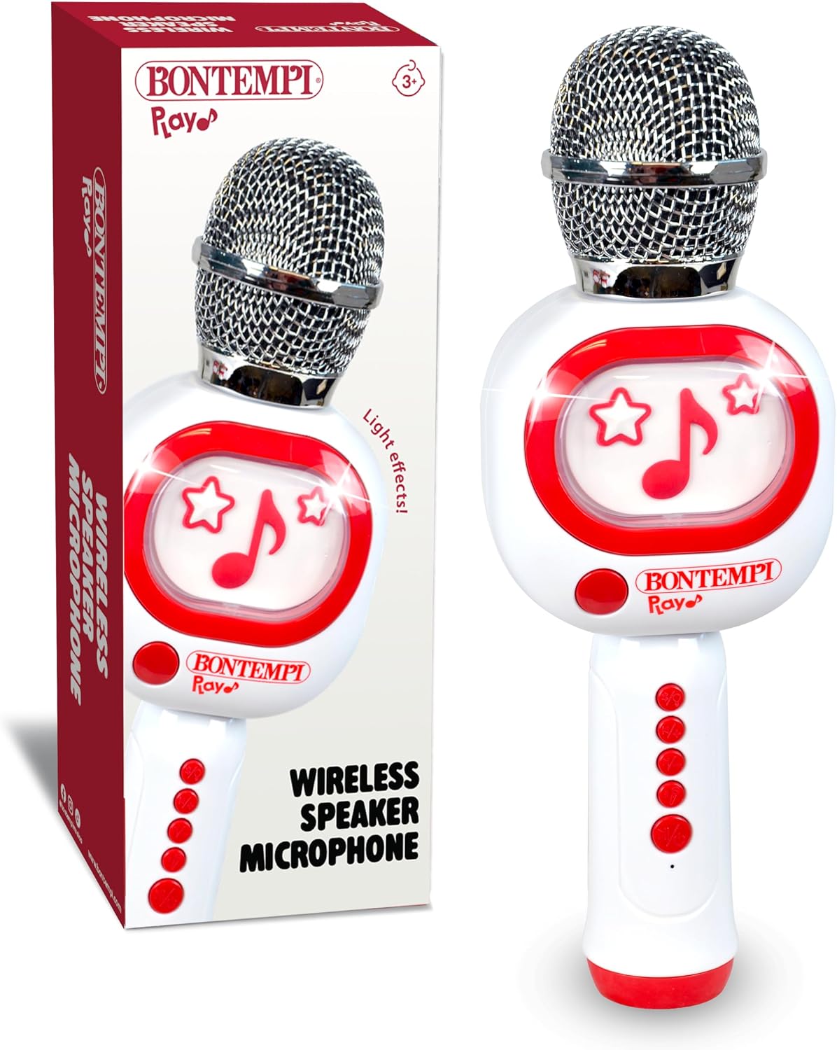 BONTEMPI Kabelloses Mikrofon Karaoke Lautsprecher weiß/rot