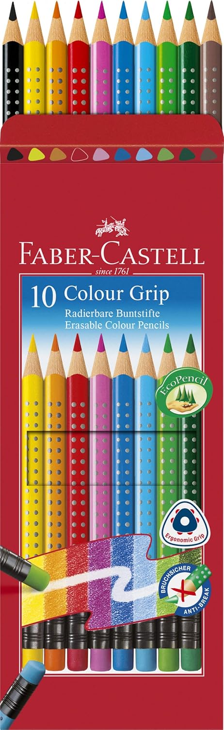 Faber-Castell Buntstift Colour Grip radierbar 10er FSC