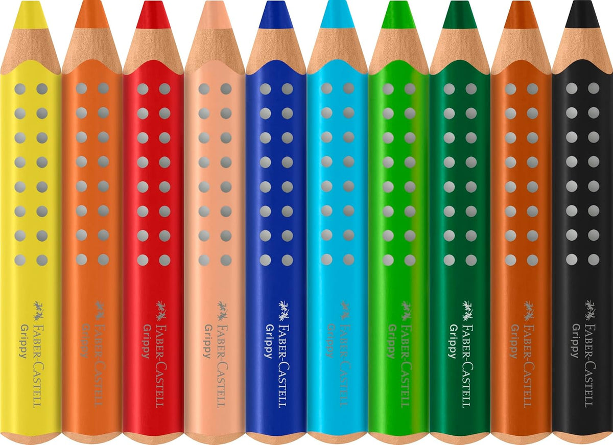 Faber-Castell Grippy Jumbo Buntstifte, 10er Set, ab 3 Jahren