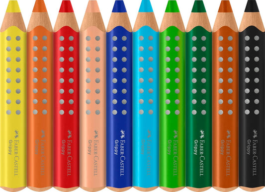 Faber-Castell Grippy Jumbo Buntstifte, 10er Set, ab 3 Jahren