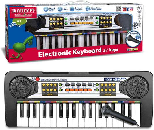 BONTEMPI Elektronik-Keyboard 37 Tasten schwarz mit Mikrofon