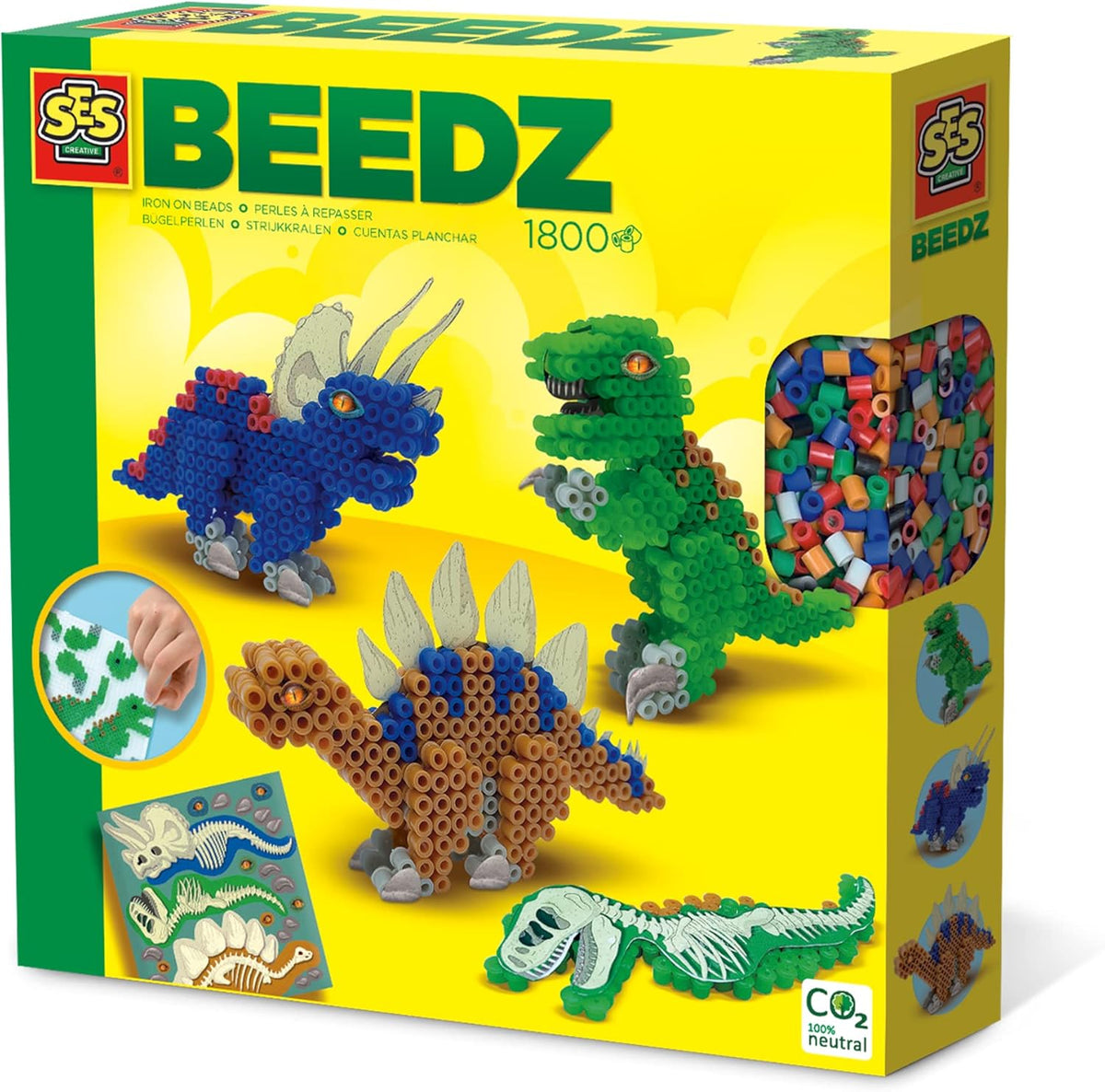 SES Bügelperlen Dinos - Kreatives Bastelset für Kinder