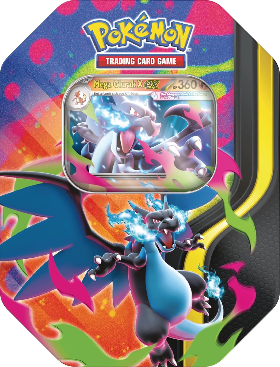 Pokémon Tin-Box Mega-Glurak X (4 Booster + Promokarte)