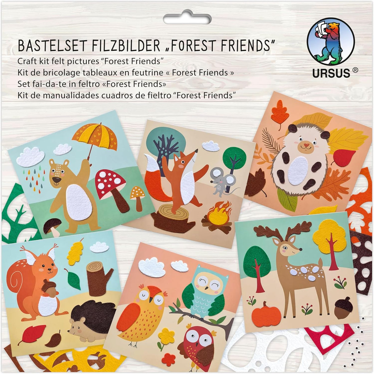 Ursus Filz-Bastelset Forest Friends - 6 Motivkarten