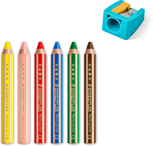 Staedtler Noris junior 3in1 Buntstift 6 Farben + Spitzer Etui