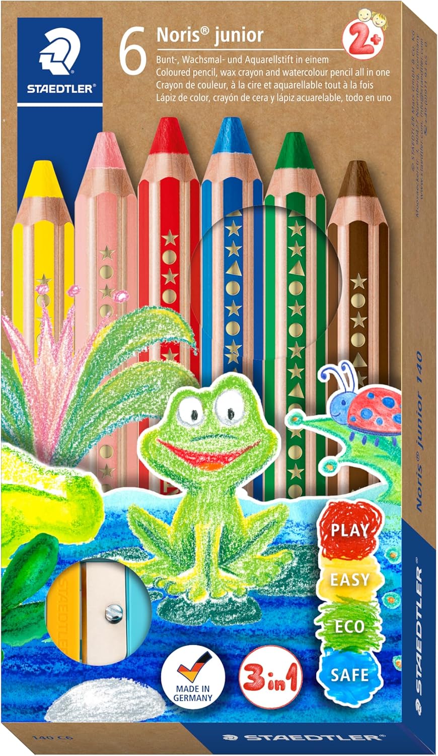 Staedtler Noris junior 3in1 Buntstift 6 Farben + Spitzer Etui