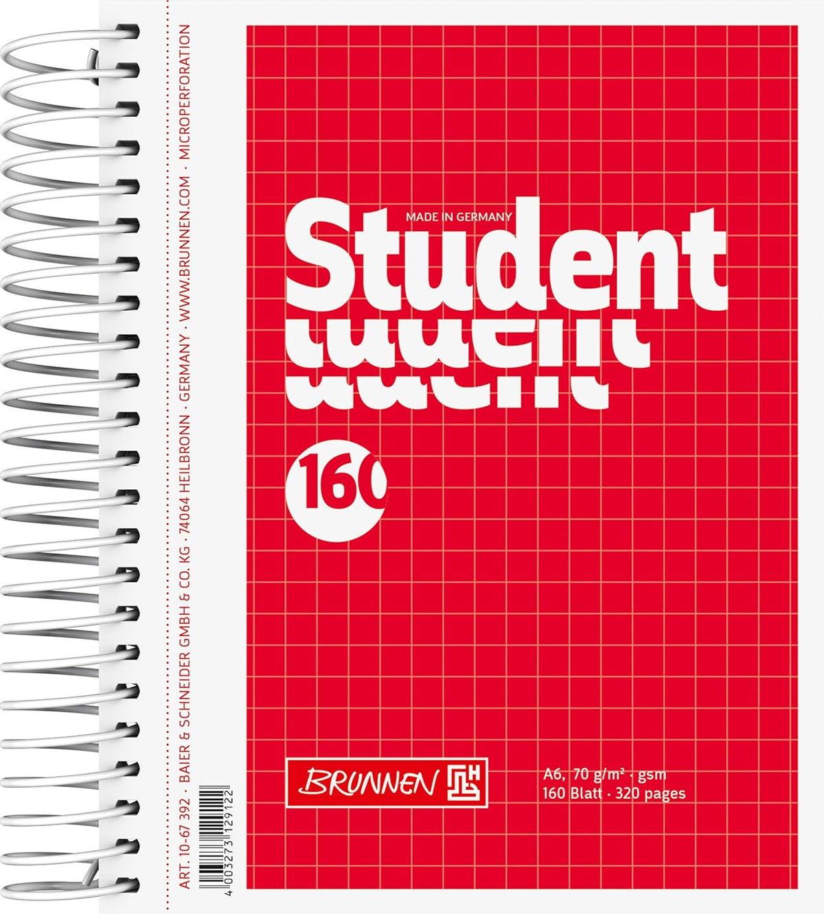 BRUNNEN Collegeblock A6 kariert 160 Blatt