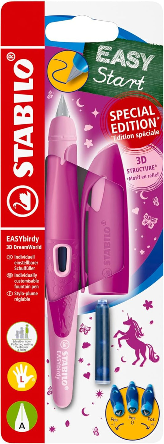 STABILO EASYbirdy 3D DreamWorld Füller Pink – Linkshänder A