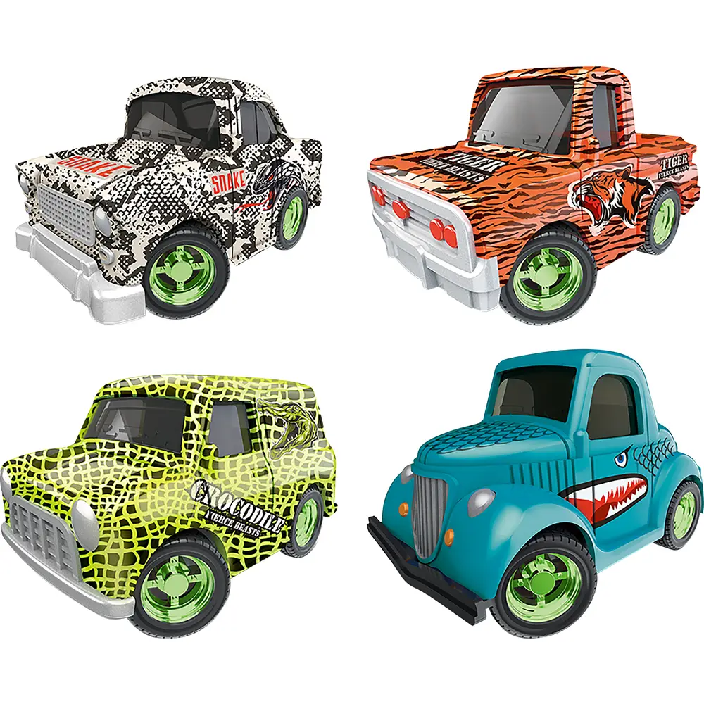 Speedzone Rückzugauto Schlüsselanhänger – 1 Stk., Design zufällig