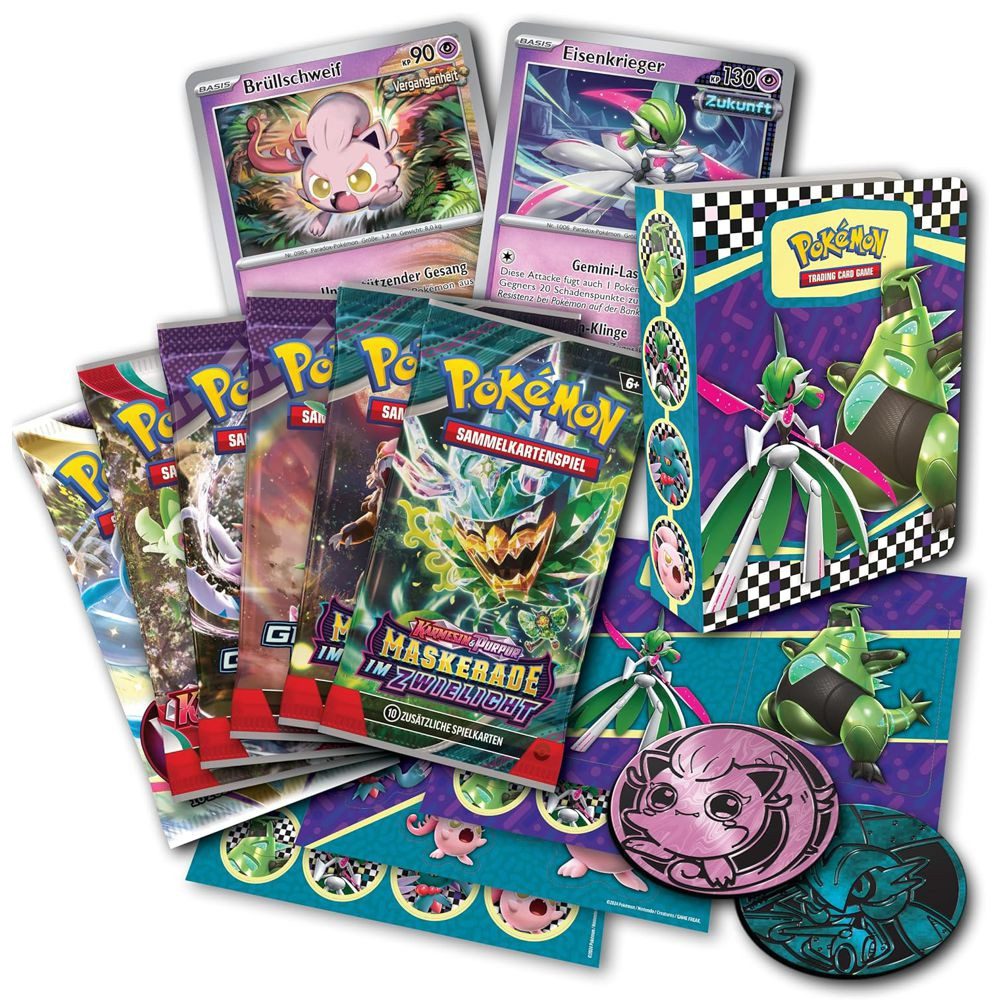 Pokémon Sammel-Koffer Brüllschwein & Eisenkrieger | 6 Boosterpacks