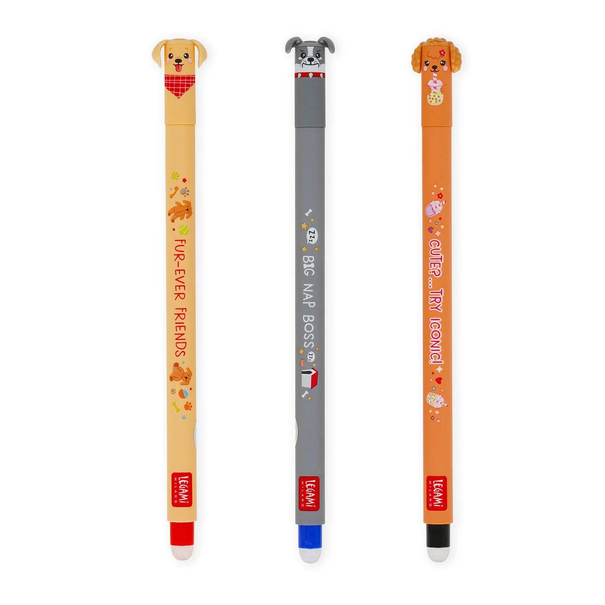LEGAMI Erasable Pen Fur-ever Friends – 3er-Set, radierbar
