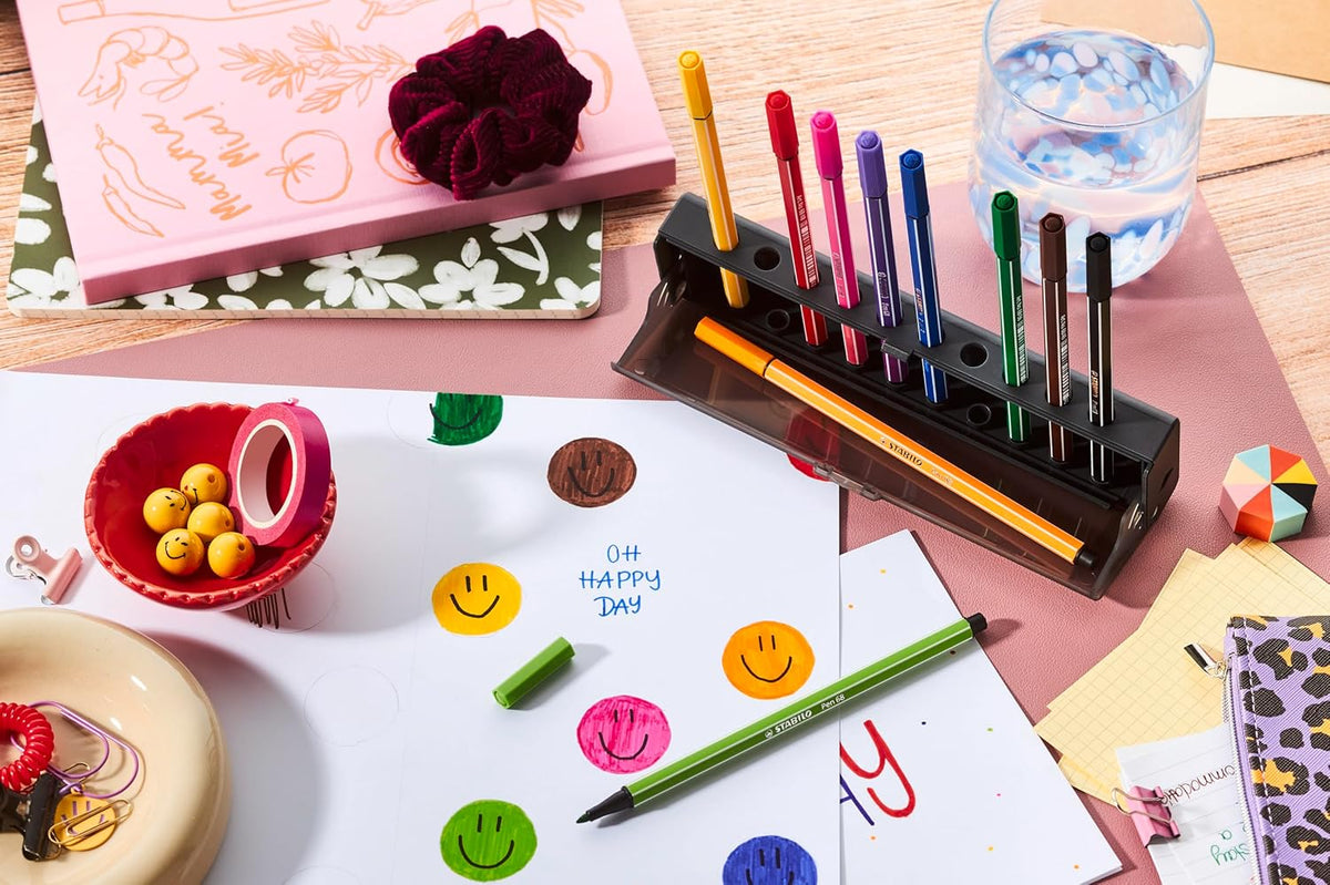 STABILO Pen 68 – 10er Klick-Set Filzstifte 1 mm