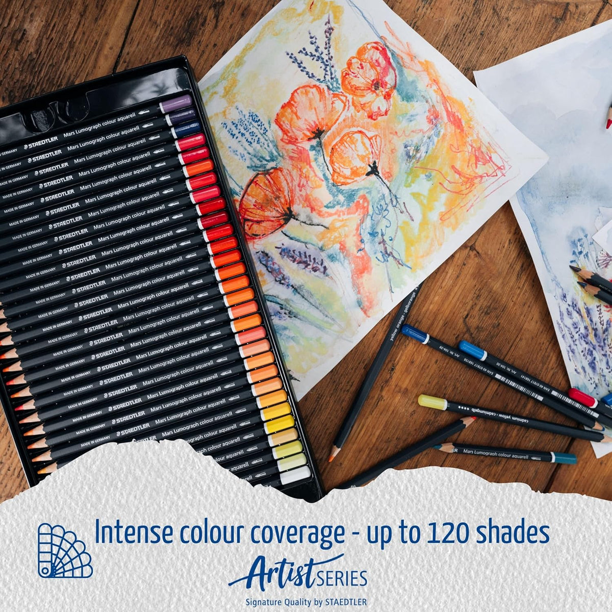 STAEDTLER Aquarell-Farbstifte Mars 24er Metalletui PEFC