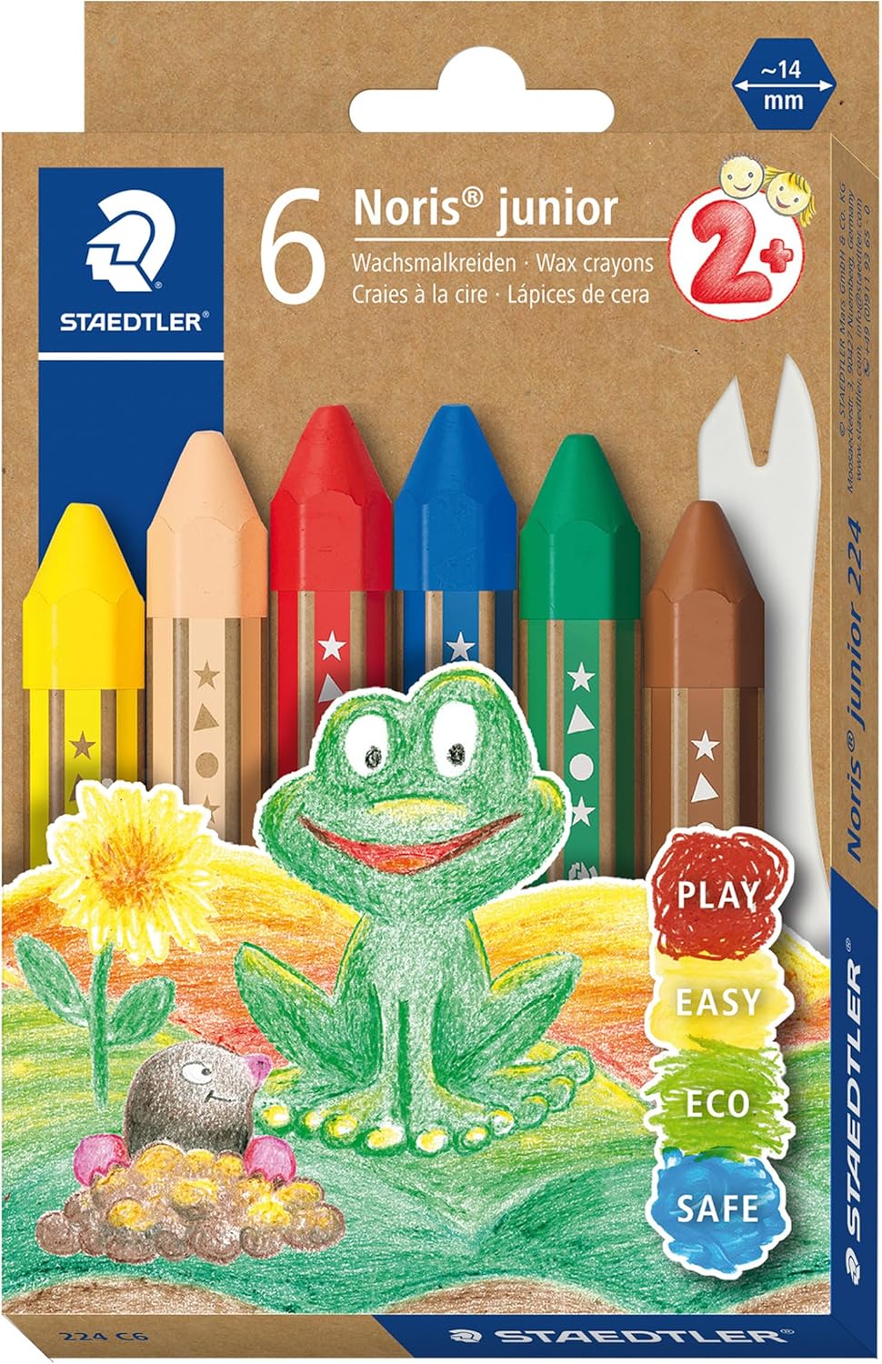 Staedtler Wachsmalkreide Noris junior 6 Farben Kartonetui