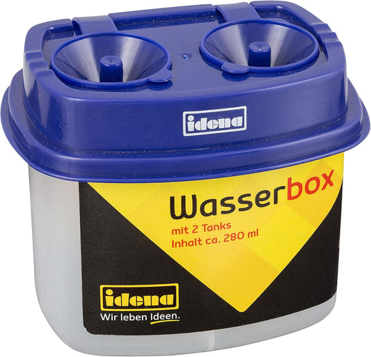Idena Wasserbox Duo 2 Kammern Pinselablage 280 ml blau
