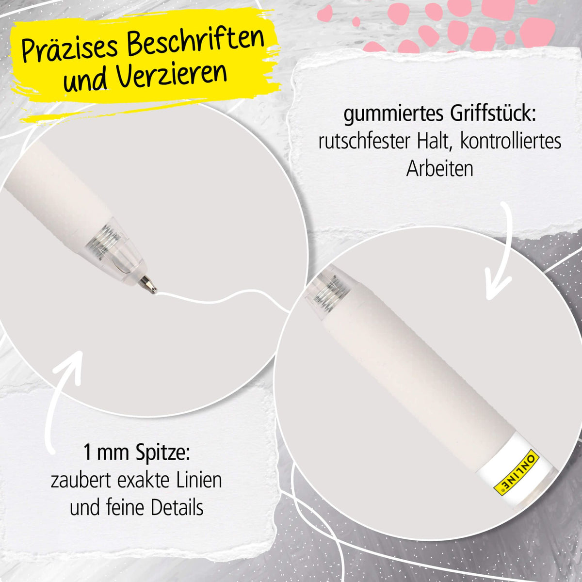 ONLINE Calli.Brush Acrylic Liner Braun 1mm Spitze 12 Farben