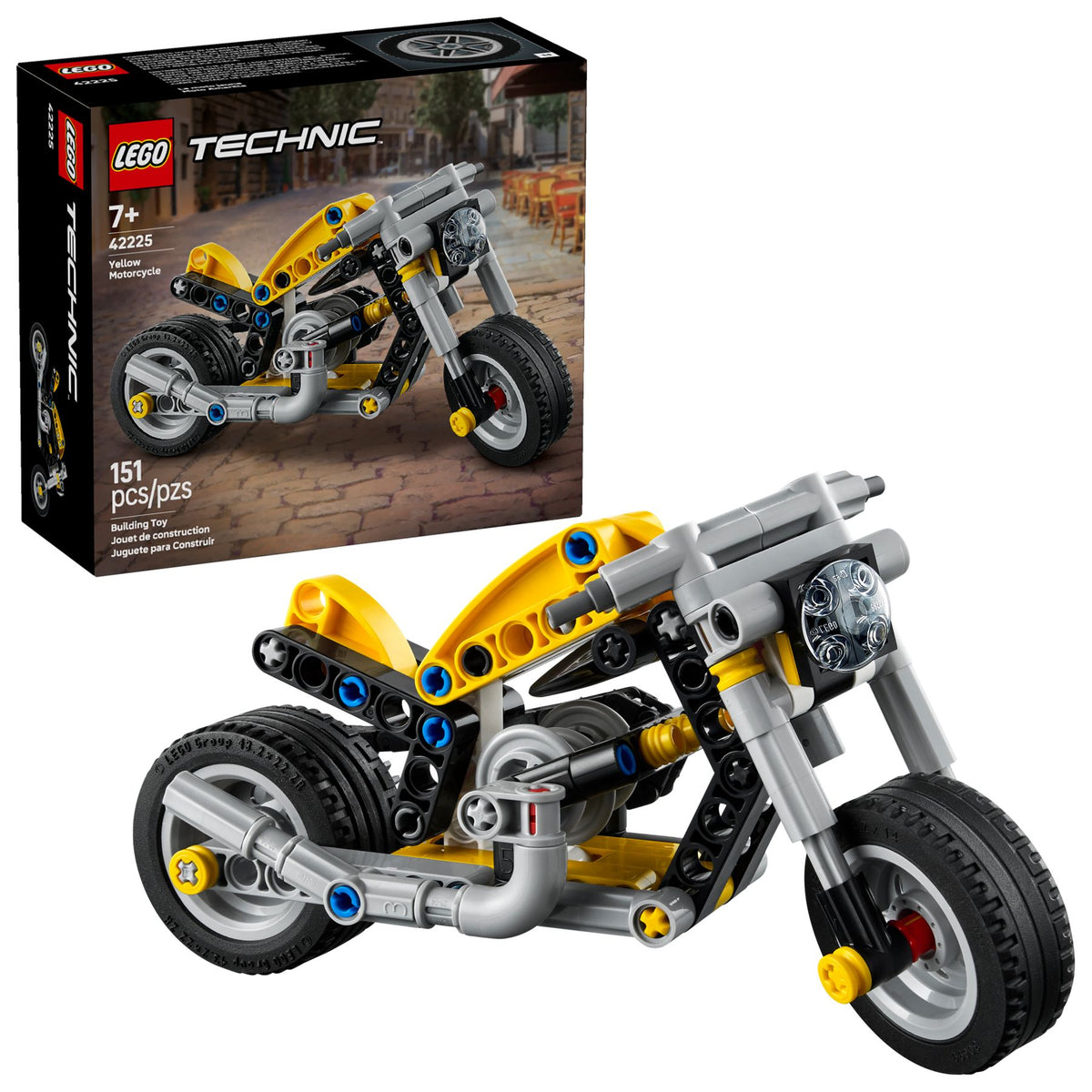 LEGO® Technic 42225 Gelbes Motorrad – 151 Teile, ab 7 J.